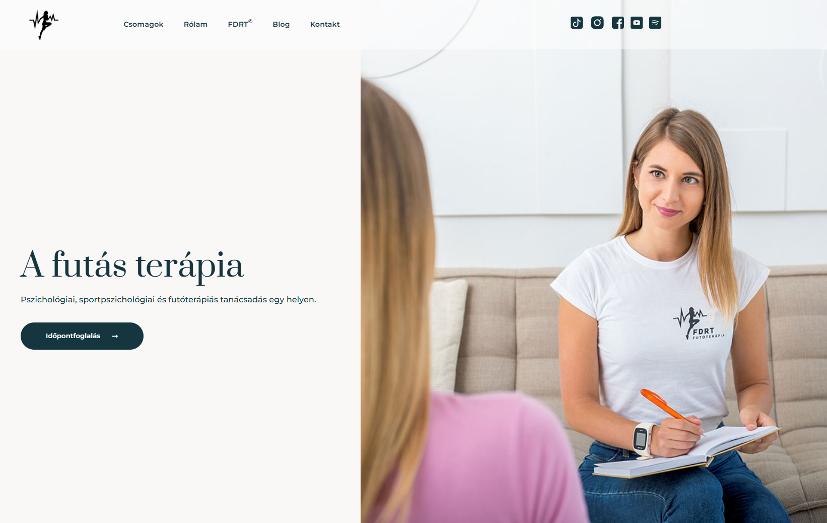 Weboldal készítés referencia - futoterapia.hu